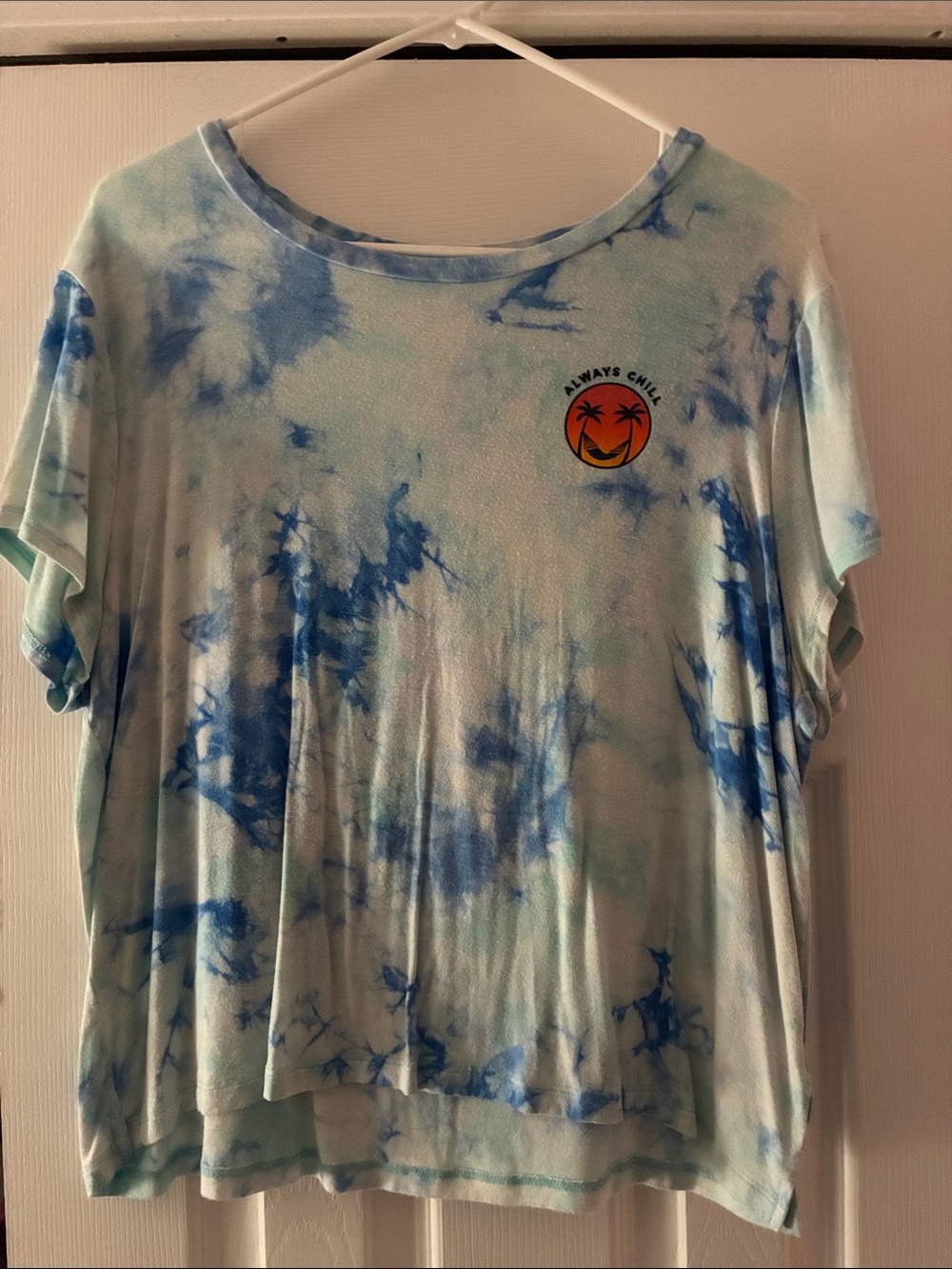 Sky Blue Tie Dye Top